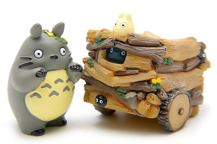 Totoro 5cm With Push Car Figurines