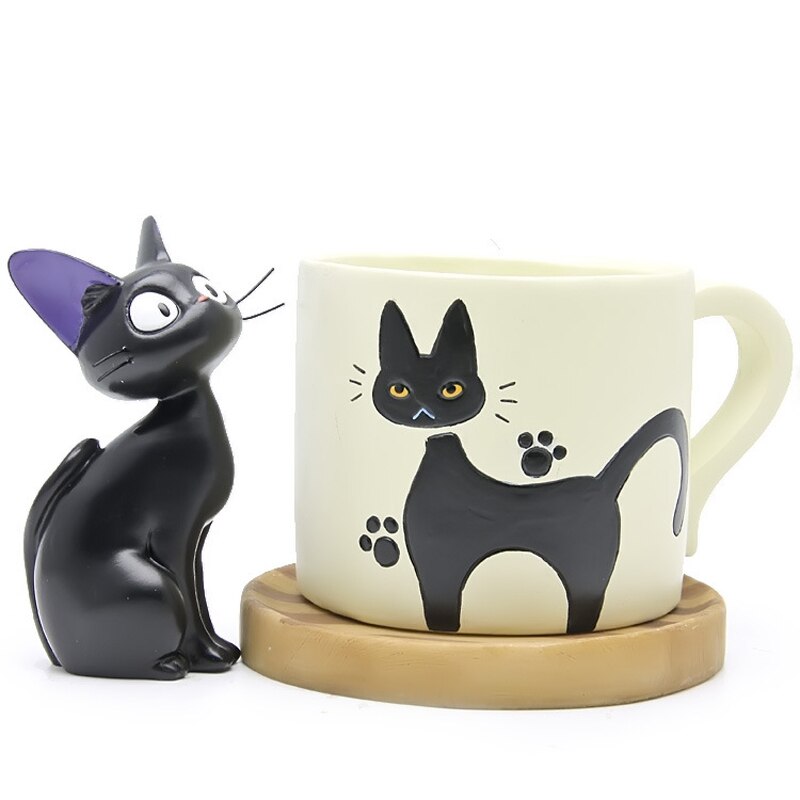 1set Figures Toy Cute Cup Kiki Cat Flower Pot