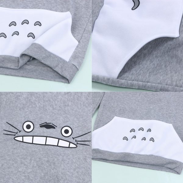 Anime Totoro Hoodie Casual Grey Hoodie