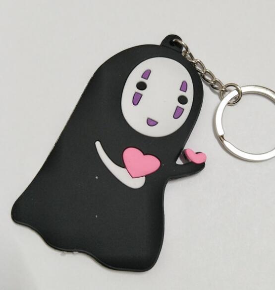 No Face Man With Heart Keychain