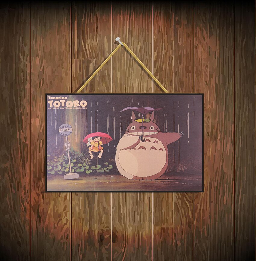 Cartoon Anime Totoro Poster Retro